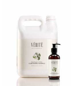 Vérité Black Pepper & Amber Body Lotion in a 300ml bottle with 5L refill for hospitality amenities
