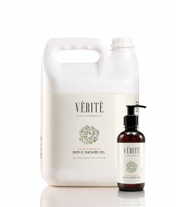 Vérité Orange & Bergamot Bath & Shower Gel in a 300ml bottle with 5L refill for hospitality amenities