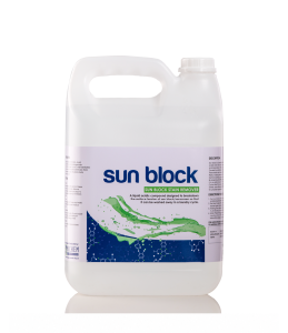 Michem SunBlock specialised laundry stain remover for sunblock, sunscreen and cosmetic stains in a 5L container