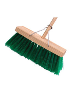 Michem 380mm bass broom with stiff fibres for sweeping rough surfaces, warehouses and outdoor areas