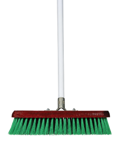 Michem Household Broom Deluxe complete broom with soft flagged bristles and metal handle for indoor cleaning