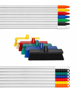 Michem Hygiene Broom Soft 300mm with soft bristles and 1.3m aluminium handle