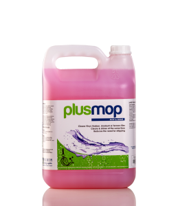 Michem PlusMop mop-and-shine floor cleaner for vinyl, rubber, linoleum and terrazzo floors in a 5L container