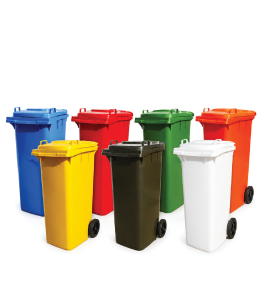 Michem Wheelie Bins available in 120L and 240L with colour-coded options for waste management