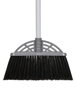 Michem Plastic Whisk Broom with medium-stiff bristles for cleaning corners, edges and confined spaces